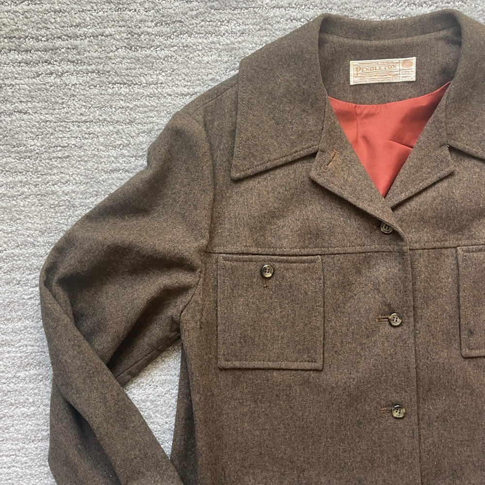 Pendleton Brown Utility Jacket Wool Blend - image 3